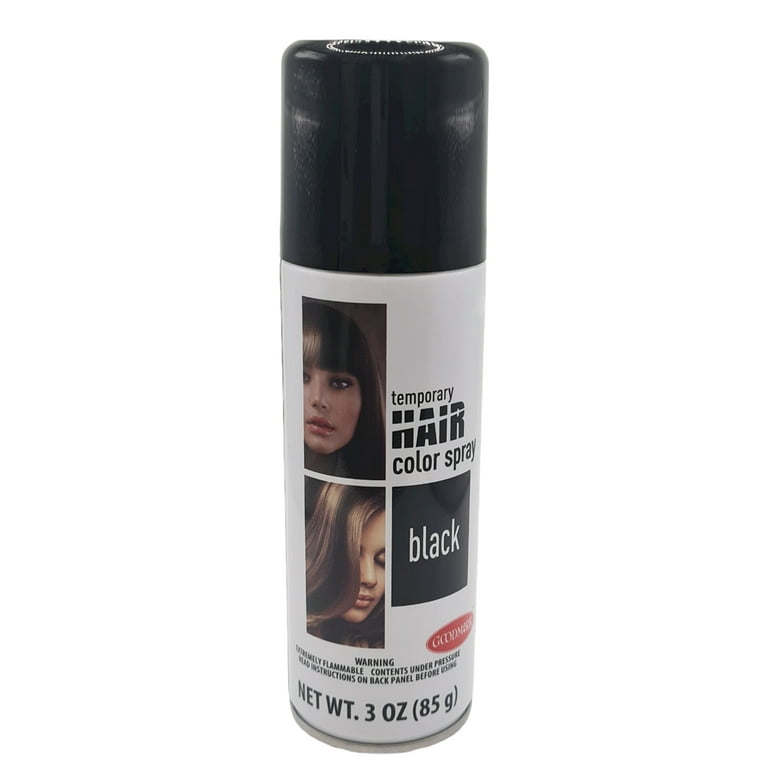 Net Wt. 3oz (85g), Temporary Hair Color Spray, Black,Unisex Adult 