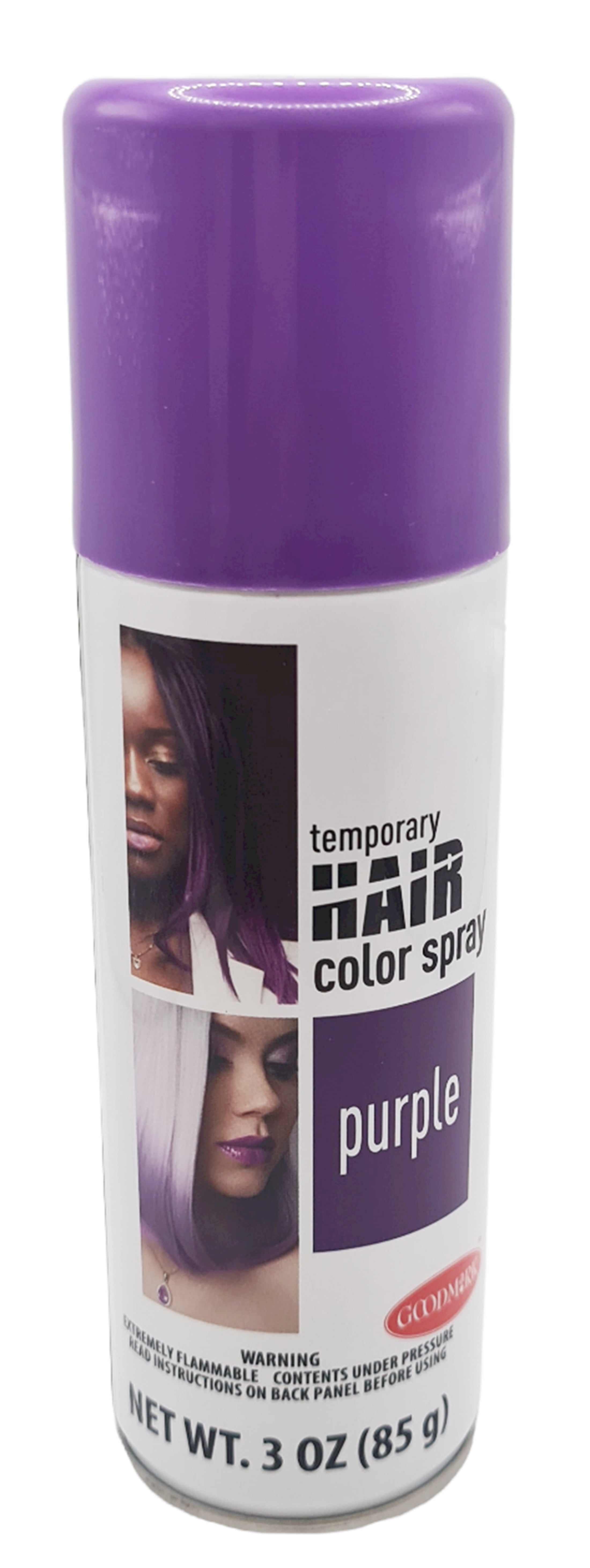 Net Wt. 3oz (85g), Temporary Hair Color Spray, Purple,Unisex Adult Halloween Makeup, Goodmark