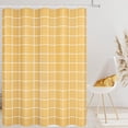 thumbnail image 1 of Net Yellow Grid Plaid Minimalist Shower Curtain, White Line Simple Modern Shower Curtain Sets Decoration with Hooks, 1 of 5