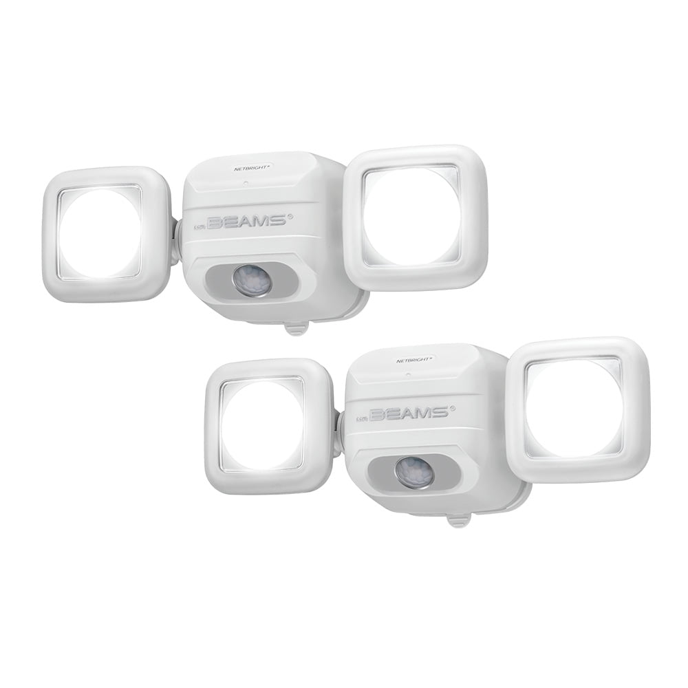 NetBright High Performance Motion Sensor Security Light - Mr. Beams 2 Pack White
