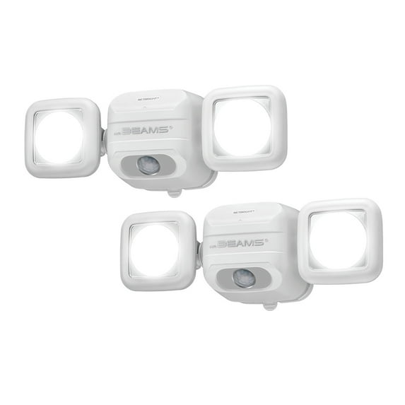 NetBright High Performance Motion Sensor Security Light - Mr. Beams 2 Pack White