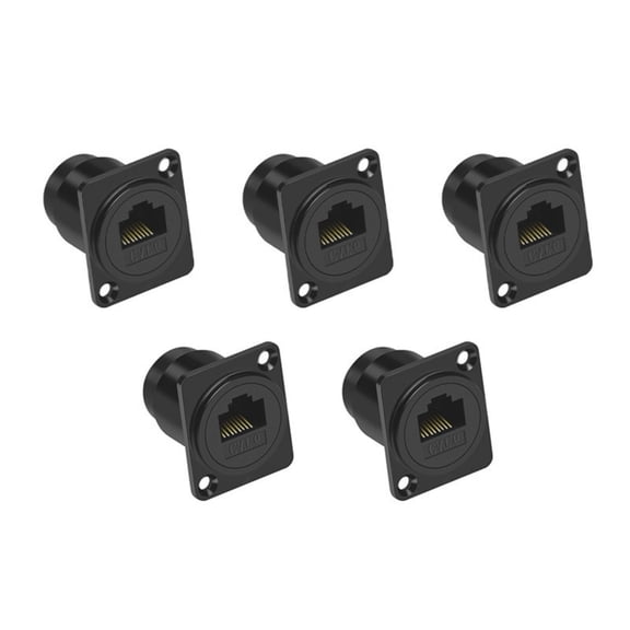 NetLink RJ45 Cat6 Connector - Female to Female, Threaded Panel Mount Coupler, High-Speed Gigabit Transmission