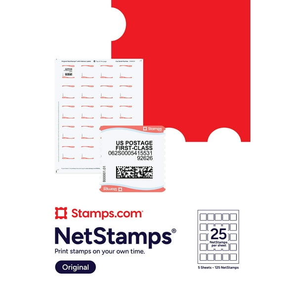NetStamps with Address 125 ct - Blank Postage Labels - NOT Forever Stamps