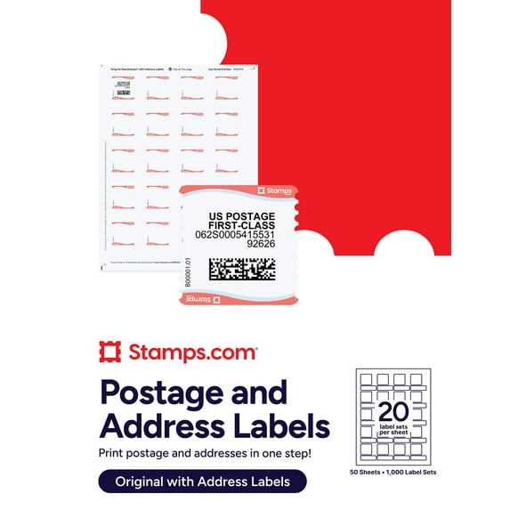 NetStamps with Address 6250 ct - Blank Postage Labels - NOT Forever Stamps