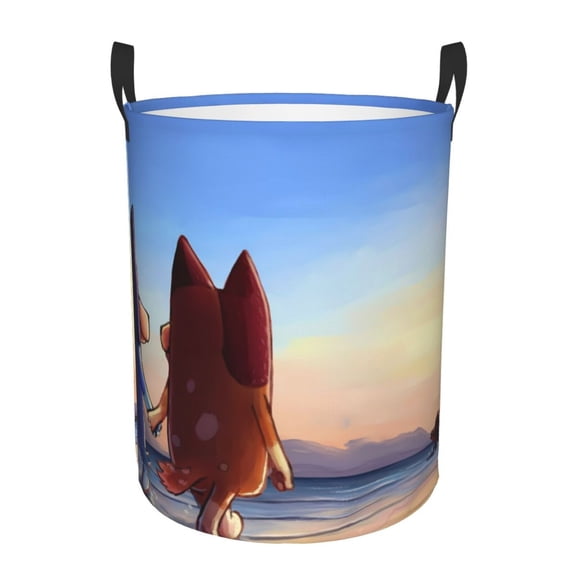 Netaao Bluey for Circular Hamper Modern Laundry Basket with Handles-Medium