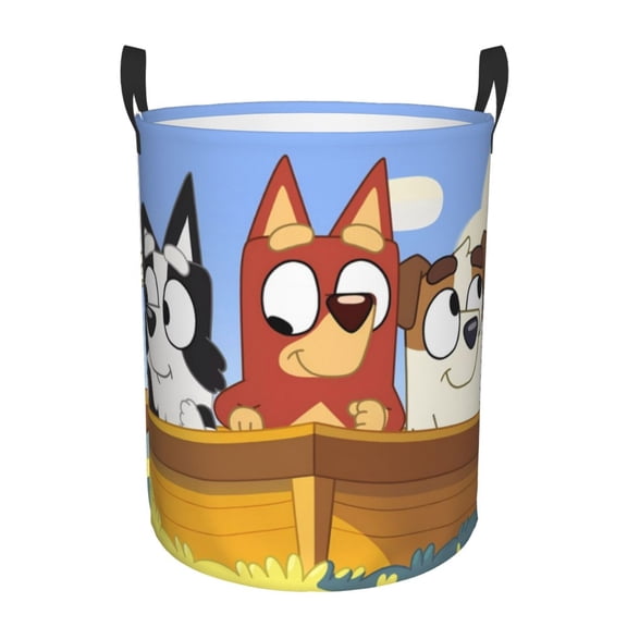 Netaao Bluey for Circular Hamper Modern Laundry Basket with Handles-Medium