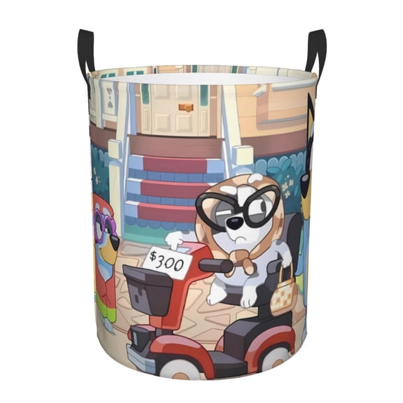 Netaao Bluey for Circular Hamper Modern Laundry Basket with Handles-Medium