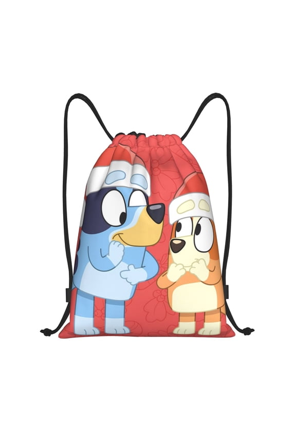 Bluey for Drawstring Backpack Bag Sport Gym Sackpackfor Sports, Gym, Travel, Swimming, Beach-Medium