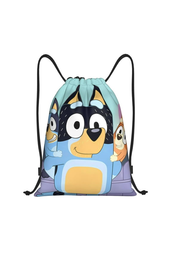 Bluey for Drawstring Backpack Bag Sport Gym Sackpackfor Sports, Gym, Travel, Swimming, Beach-Small