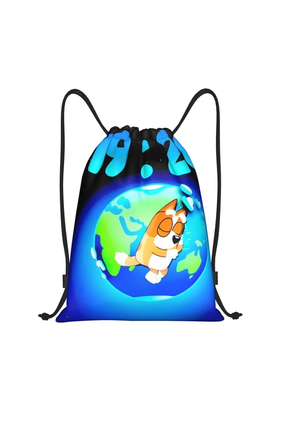Bluey for Drawstring Backpack Bag Sport Gym Sackpackfor Sports, Gym, Travel, Swimming, Beach-Small