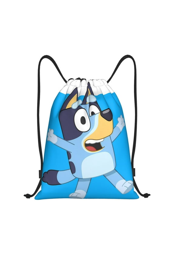 Bluey for Drawstring Backpack Bag Sport Gym Sackpackfor Sports, Gym, Travel, Swimming, Beach-Small