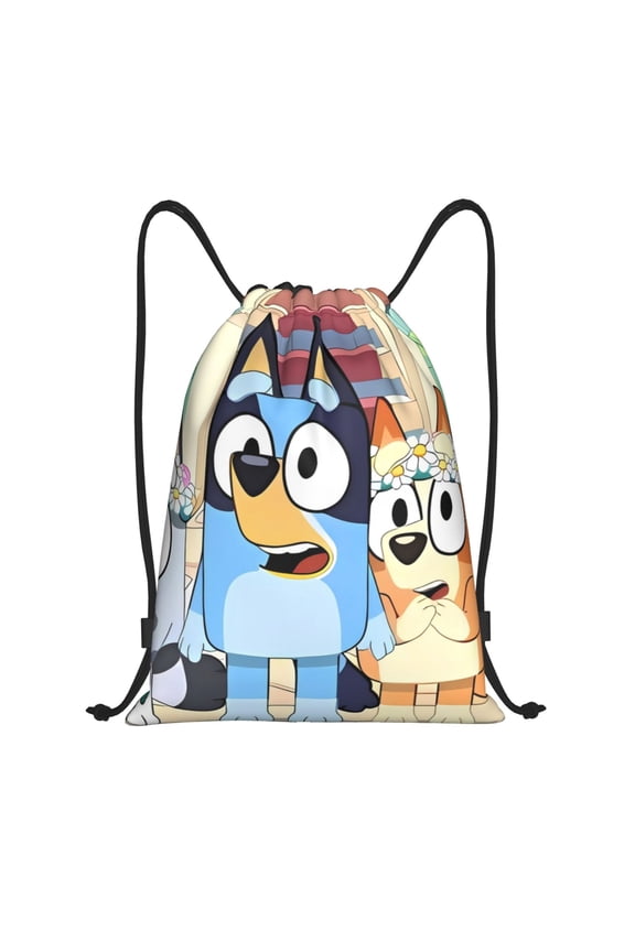Bluey for Drawstring Backpack Bag Sport Gym Sackpackfor Sports, Gym, Travel, Swimming, Beach-Small