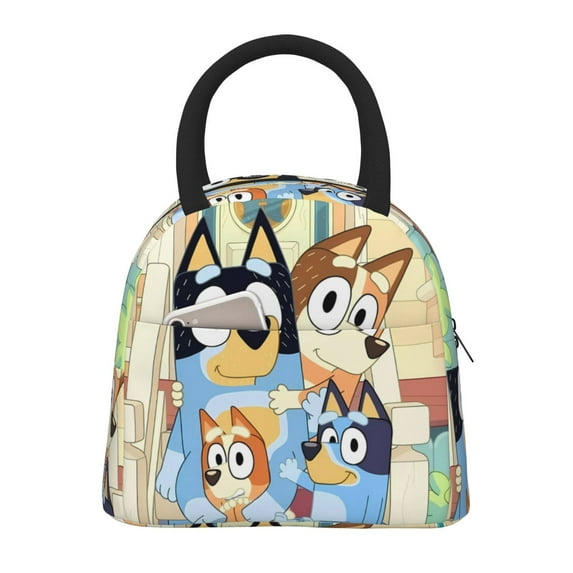 Netaao Bluey for Large Insulated Lunch Box for Work Adult Leakproof Portable Cooler Bag Reusable Lunch Tote Bag for Picnic, Stripes-One Size