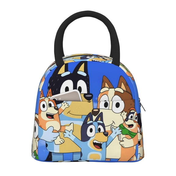 Netaao Bluey for Large Insulated Lunch Box for Work Adult Leakproof Portable Cooler Bag Reusable Lunch Tote Bag for Picnic, Stripes-One Size