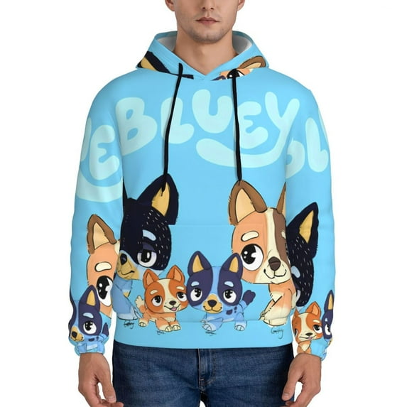 Netaao Bluey for Men's Hoodies Sweatshirt for Men Casual Long Sleeve Shirts-X-Large