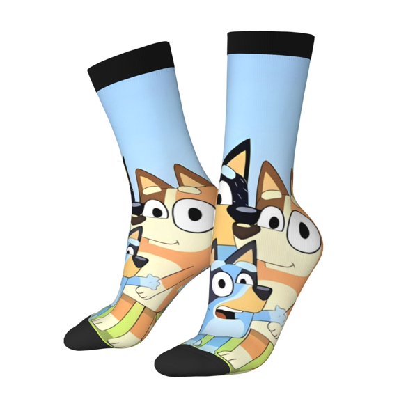 Netaao Bluey for Socks for Men and Women Non-Slip Middle Tube Socks Casual Crew Socks