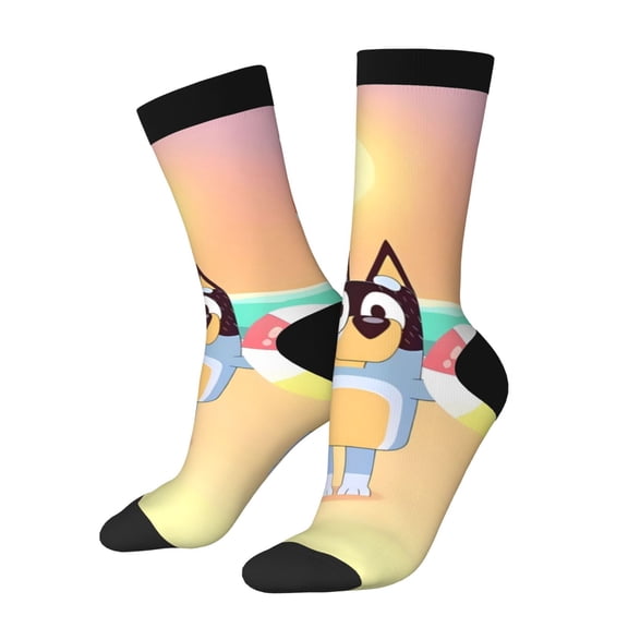 Netaao Bluey for Socks for Men and Women Non-Slip Middle Tube Socks Casual Crew Socks