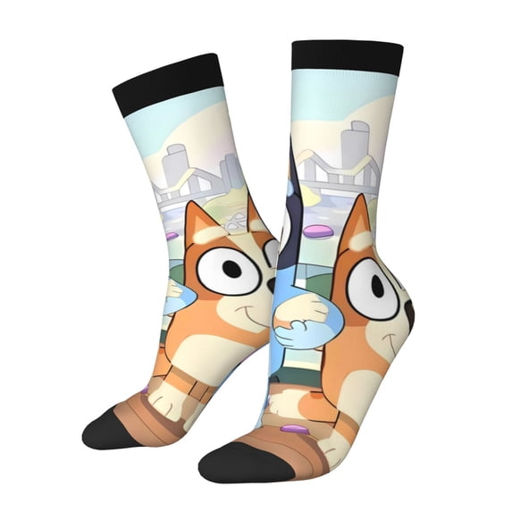 Netaao Bluey for Socks for Men and Women Non-Slip Middle Tube Socks Casual Crew Socks