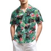 Netecom Angus Cattle Hawaiian Shirt for Men, Tropical Style, Button Down Summer Beach Short Sleeve, S-5XL