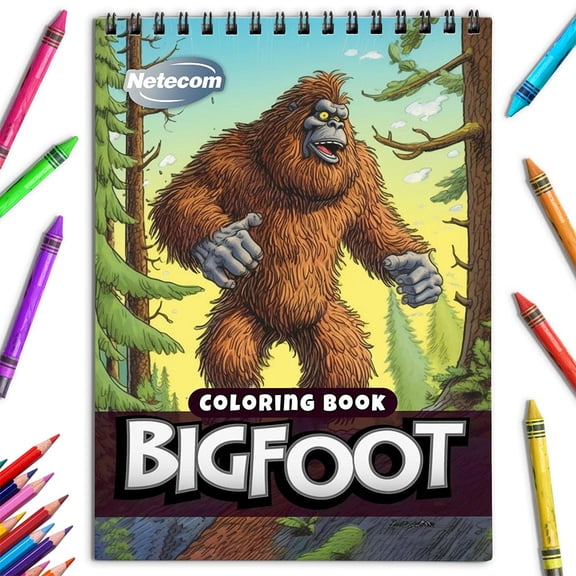 Netecom Bigfoot Coloring Book for Adults, Spiral Bound, Soft Cover