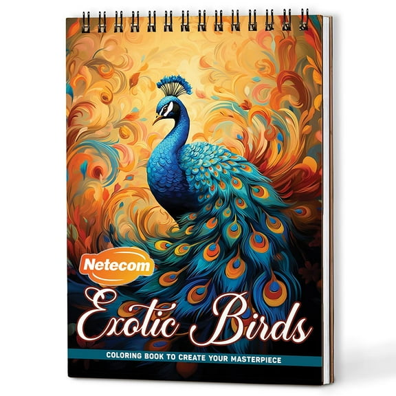 Netecom Bite-Sized Worlds Coloring Book Spiral Bound for Adults, A5 Wooden Cover, 30 Cute Animals Coloring Pages in Small World for Stress Relief and Relaxation