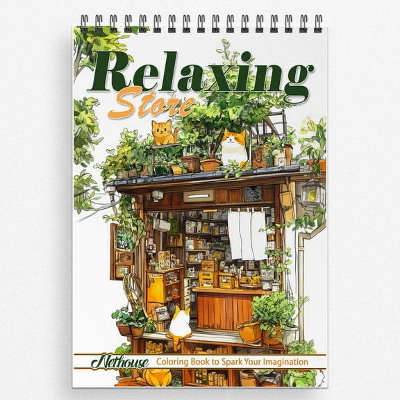 Netecom Blissful Scenes Coloring Book for Adults, Spiral Bound, Soft Cover