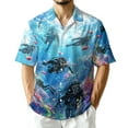 thumbnail image 1 of Netecom Blue Scuba Diving And Coral Reefs Hawaiian Shirt for Men, Button Down Summer Beach Short Sleeve, S-5XL, 1 of 6