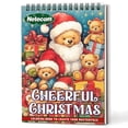 thumbnail image 1 of Netecom Cheerful Christmas Coloring Book Spiral Bound For Adults, A5 Wooden Cover, 30 Joyful Coloring Pages of Festive Holiday Scenes for Stress Relief and Relaxation, 1 of 6