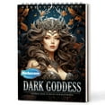 thumbnail image 1 of Netecom Dark Goddess Coloring Book Spiral Bound for Adults, A5 Wooden Cover, 30 Gorgeous Goddess Coloring Pages of Dark Fantasy for Stress Relief and Relaxation, 1 of 6