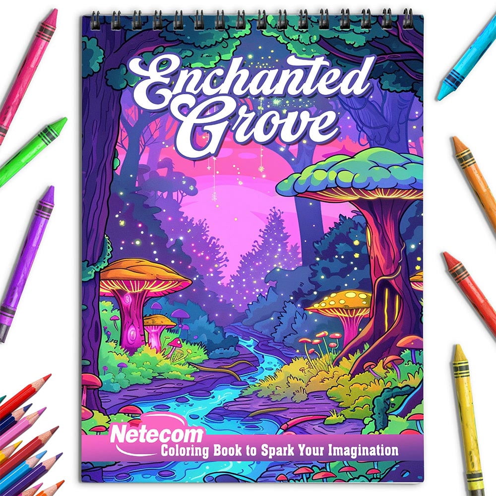 Enchanted Grove Coloring Book for Adults, Spiral Bound, Soft