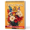thumbnail image 1 of Netecom Flower Whimsy Coloring Book Spiral Bound for Adults, Wooden Cover, 30 Charming Coloring Pages of Blooming Wildflower for Stress Relief and Relaxation, 1 of 6