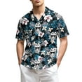 thumbnail image 1 of Netecom Lacrosse Time Blue Tropical Hawaiian Shirt for Men, Sports Style, Button Down Summer Beach Short Sleeve, S-5XL, 1 of 6