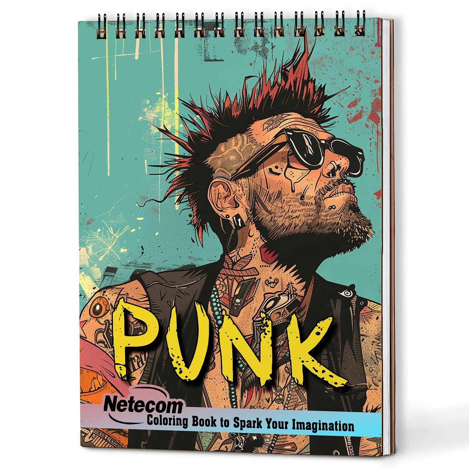 Color Book Punk Netecom Punk Coloring Book for Adults Women Men, A5 Wooden Cover, 30 ...