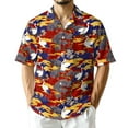 thumbnail image 1 of Netecom Sakura Redheaded Crane Hawaiian Shirt for Men, Japanese Nature Style, Button Down Summer Beach Short Sleeve, S-5XL, 1 of 6