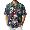 thumbnail image 1 of Netecom Santa Skull Christmas Hawaiian Shirt for Men Women, Gothic Skeleton Santa Button Down Summer Beach Shirts, S-5XL, 1 of 6