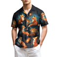 thumbnail image 1 of Netecom The Fox In The Starlight Edition Hawaiian Shirt for Men, Button Down Summer Beach Short Sleeve, Sizes S-5XL, 1 of 6