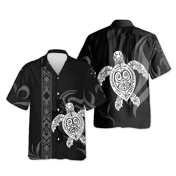 Netecom Turtle Hawaiian Shirt for Men, Button Down Summer Beach Short Sleeve, Vintage Style, Sizes S-5XL