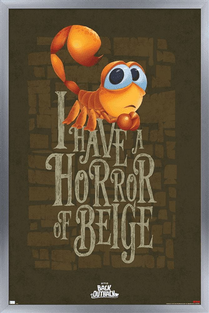 Netflix Back to the Outback - Horror of Beige Wall Poster, 22.375" x 34", Framed