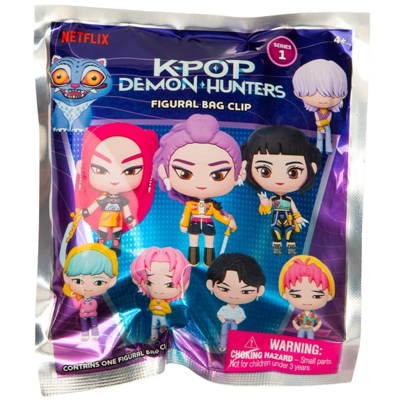 Netflix: Backpack Clip Blind Bag - KPOP Demon Hunters - 3" Mystery Collectible Figure, 3D Sculpt Characters, Metal Clip & Chain, Surprise Licensed Toy