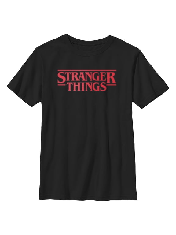 Netflix Boys' Stranger Things Blurry Classic Red Logo T Shirt