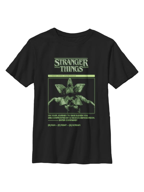 Netflix Boys' Stranger Things Demogorgon Game Interface T Shirt