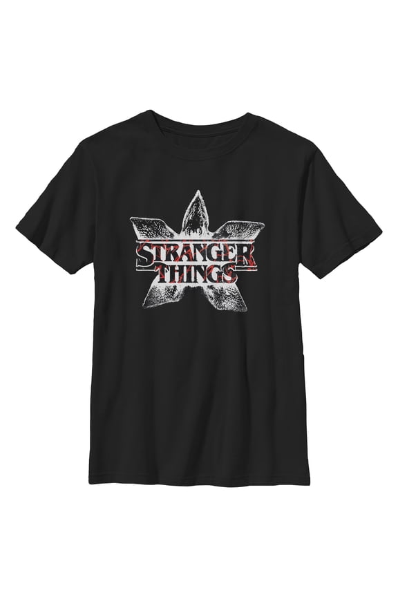 Netflix Boys' Stranger Things Demogorgon Head Classic Logo T Shirt