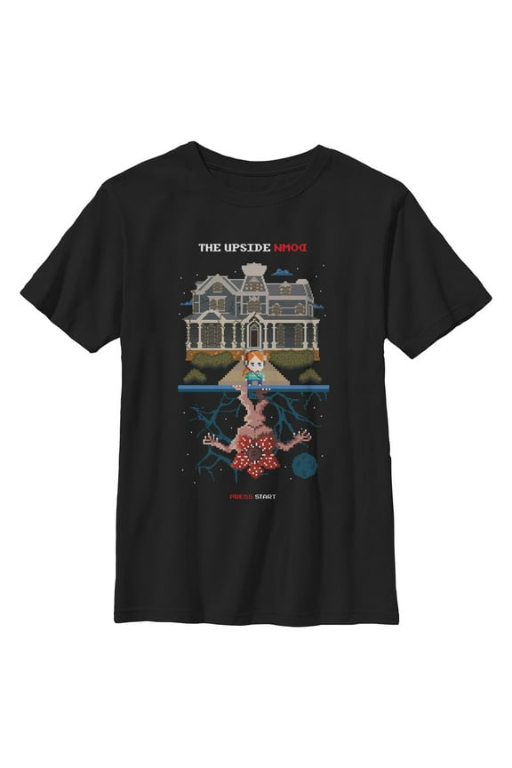 Netflix Boys' Stranger Things Max Vs Demogorgon 8 Bits Upside Down T Shirt