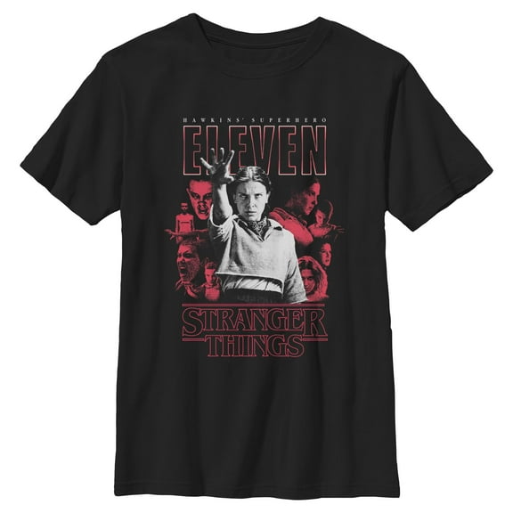 Netflix Boys' Stranger Things Red Eleven Art Collage T Shirt