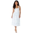 thumbnail image 1 of Bridgerton Celebrity Pink Women's and Women's Plus Basque Waist Midi Toile Dress, Sizes XS-4X, 1 of 14