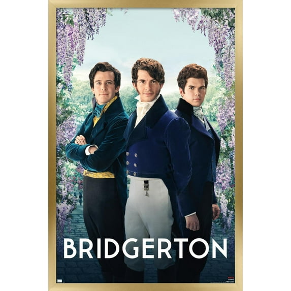 Netflix Bridgerton - Gentlemen Wall Poster, 14.725" x 22.375", Framed