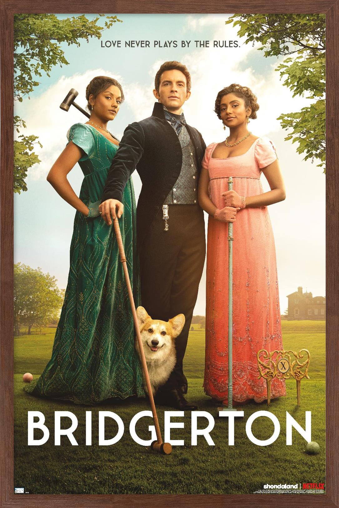 Netflix Bridgerton: Season 2 - Trio One Sheet Wall Poster, 14.725" x 22.375" Framed