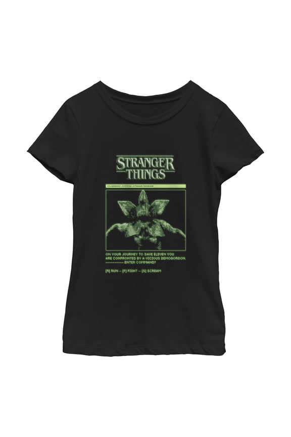 Netflix Girls' Stranger Things Demogorgon Game Interface T Shirt