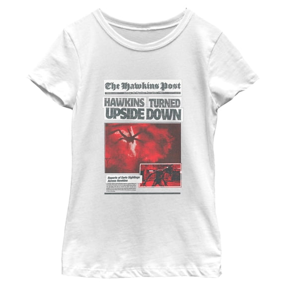 Netflix Girls' Stranger Things Hawkins Turned Upside Down T Shirt