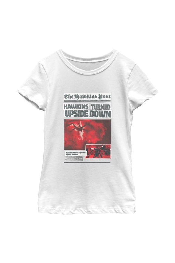 Netflix Girls' Stranger Things Hawkins Turned Upside Down T Shirt